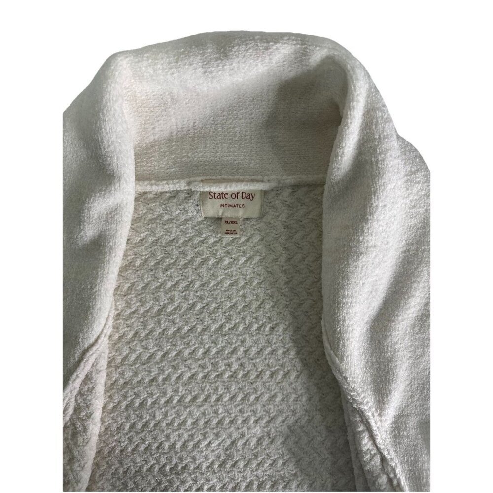 STATE OF DAY Chenille Waffle Knit Robe Sz XL/XXL Bright Sea Salt Retail $119.50 - Picture 6 of 8